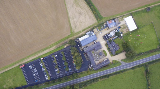 Arial view of Heart of the Shires development site.